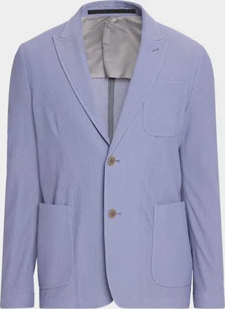 Giorgio Armani Men & apos;s Nylon-Stretch Honeycomb Jacquard Blazer