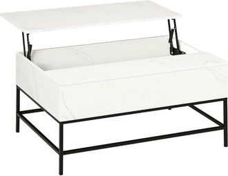 HOMCOM Homcom - Lift Top Coffee Table w/ Hidden Storage Compartment, White
