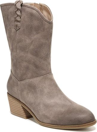 Dr. Scholls Layla Womens Taupe Suede Block Heel Western Boots RHS7937
