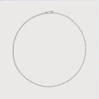 Monica Vinader Sterling Silver Textured Link Chain Necklace 16