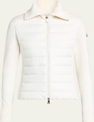 Moncler Padded Wool Zip-Up Cardigan