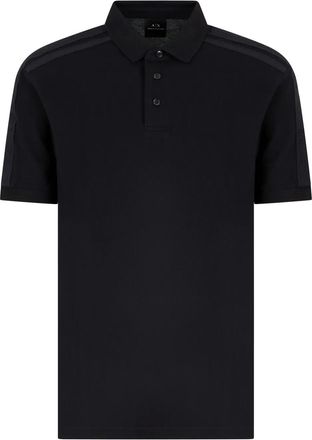 A|X Armani Exchange Polo in cotone con ricamo logo - Nero