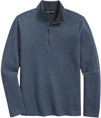 Brooks Brothers Herringbone Double Face Half Zip in Blue at Nordstrom, Size Xx-Large