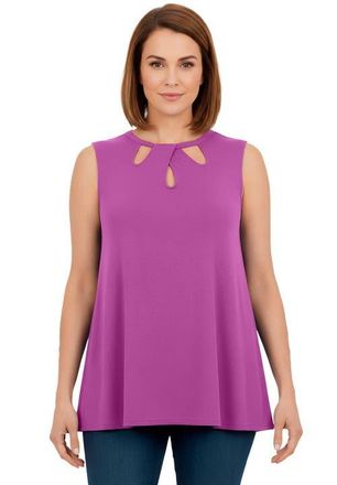 Jessica London Sleeveless Cutout Knit Tunic in Deep Orchid at Nordstrom, Size Medium