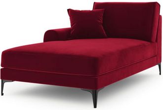 BLOOMINGLOFT Chaiselongue Madara mit Samtbezug - Schwarz