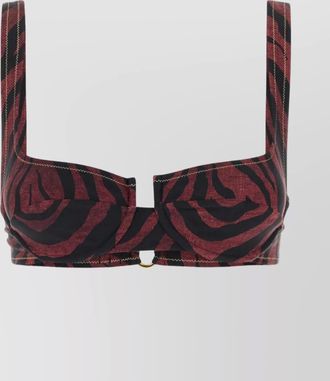 Reina Olga square neckline patterned bikini top