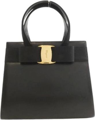 Ferragamo Pre-owned Handbags, female, Black, Size: ONE SIZE Pre-owned Calf Handbag