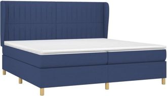 vidaXL Vidaxl - Cama Box Spring Con Colch&oacute;n Tela Azul 200x200 Cm