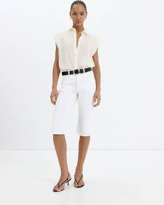 Mango Camicia righe ricamata bianco sporco - Donna - XS - MANGO