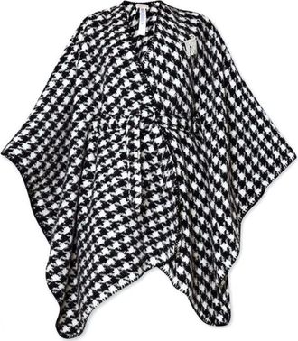 Liu Jo Houndstooth Kimono - female - Liu Jo - Ponchos - Black - ONE SIZE - Jackets
