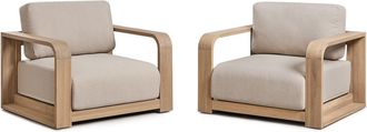Sklum Pack De 2 Sillones De Jard&iacute;n Con Reposabrazos En Madera De Acacia Brivori Sklum