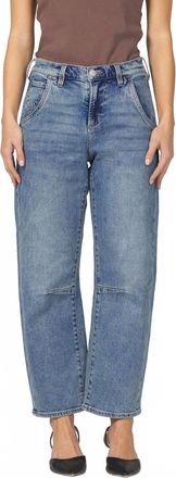 Dear John Denim Womens Lasso Barrel Jeans In Medium Wash