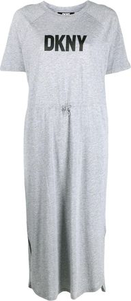 DKNY logo-print T-shirt dress - women - Cotton/Modal - S - Grey