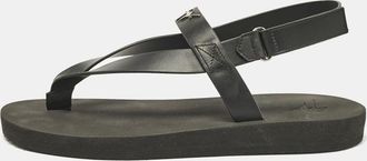 Giuseppe Zanotti Black Leather Nevada Flat Sandals