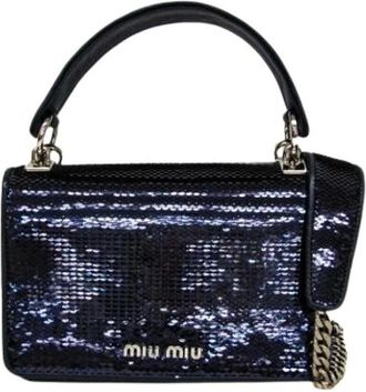 Miu Miu Pre-owned Cross Body Bags, female, Blue, Size: ONE SIZE Pre-owned Chain shoulder bag 5Bh107