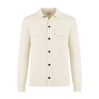 Eleventy Cardigans, male, White, Size: XL Shirt-Cardigan Hybrid