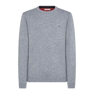 Sun 68 Truien & Vesten, Heren, Grijs, S, Katoen, Rondgebreide trui