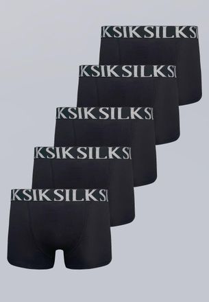 Siksilk Boxers Negros para Hombres, Paquete de 5 XXL