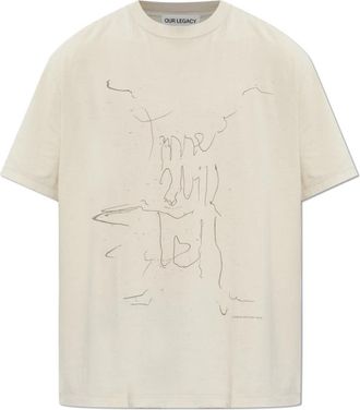 Our Legacy Box T-Shirt - Heren - T-shirts - Beige - 2XL - Katoen - Tops