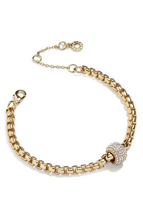 BaubleBar Jonie Link Bracelet in Gold/Clear at Nordstrom, Size Small
