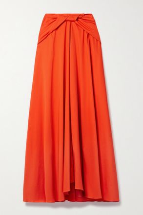 Altuzarra Gonna Maxi In Popeline Di Misto Cotone Annodata Sul Davanti Pythia - Arancione