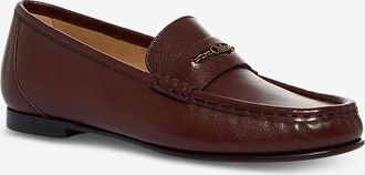 Chlo&eacute; Mokassins aus genarbtem Leder mit Ketten