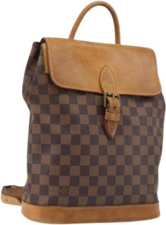 Louis Vuitton Pre-owned Damier Ebene Rugzak - Dames - Vintage Rugzakken - Bruin - ONE Size - Leer - Vintage