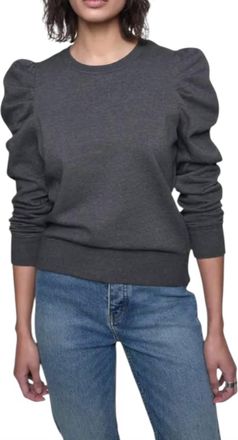 Rebecca Minkoff Janine Ruffled Sleeve Sweatshirt In Slate