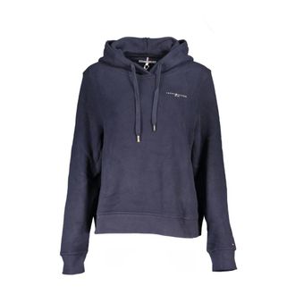 Tommy Hilfiger Hooded katoenen sweatshirt met print - Dames - Hoodies - Blauw - XS - Katoen - Hoodies & sweatvesten