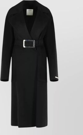 Sportmax coat belted waist long sleeves silk nylon
