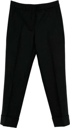 Incotex Tailored Straight Leg Broeken - Dames - Vrijetijds broeken - Zwart - XS - Wol - Broeken