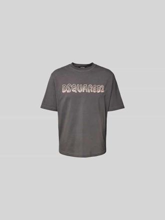 Dsquared2 T-Shirt mit Label-Print in Mittelgrau, Gr&ouml;&szlig;e M
