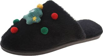 Generic Winter Plush Slippers, Christmas Soft Cozy House Shoes Warm Indoor Footwear Fluffy Non Slip Slippers Design For Women And Men Comfortable Plush Slip-O