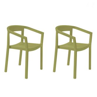 Resol Peach Set 2 Silla Con Brazos Interior, Exterior Verde Oliva