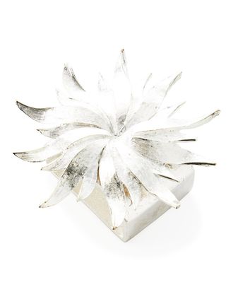 Nomi K Matte Silver Sunburst Napkin Rings, Set of 4