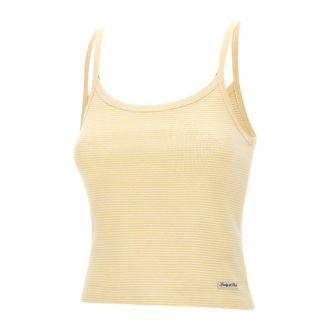 Sporty & Rich Sleeveless Tops, female, Yellow, Size: M Signature Logo House Tank