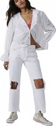 Free People Maisie Cutwork Top In White