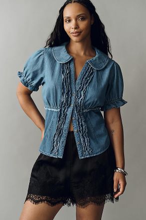 Pilcro Keira Denim Waisted Blouse by Pilcro