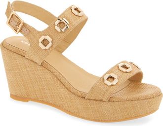 Koko + Palenki Echo Slingback Espadrille Platform Wedge Sandal in Raffia at Nordstrom, Size 7.5