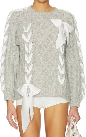 LoveShackFancy Kloss Pullover Sweater In Grey Melange