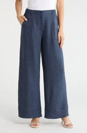 Max Studio Easy Wide Leg Pants in Heather Indigo at Nordstrom Rack, Size X-Small