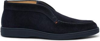 Santoni Instaplaarzen met ronde neus - Heren - Enkellaarsjes - Blauw - 41 EU - Leer - Schoenen