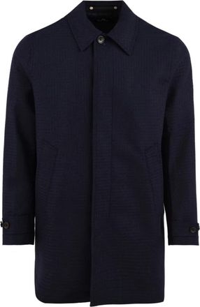 Paul Smith Heren, Mantels, Blauw, Maat: XL Wol