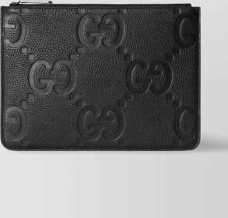 Gucci oversized textured leather clutch pouch