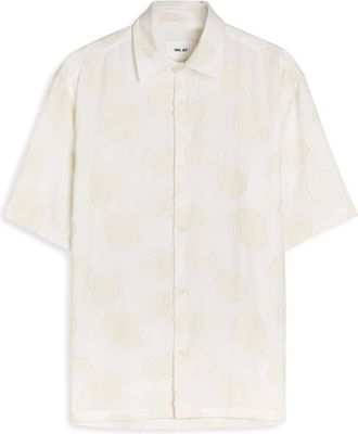 Nn.07 Freddy Floral Embroidered Cotton Shirt - White - XL