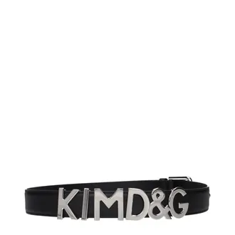Dolce & Gabbana Womens Black Leather Regular Belt