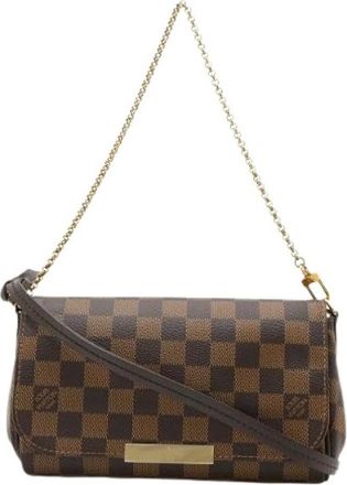 Louis Vuitton Pre-owned Damier Favorite PM Clutch - Dames - Vintage Schoudertas - Bruin - ONE Size - Vintage