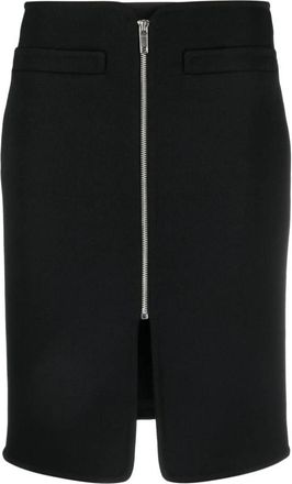 Courr&egrave;ges Zwarte Wol Lange Rok - Dames - Korte rokken - Zwart - M - Wol - Rokken