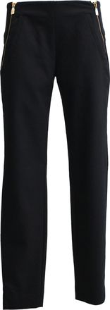 Versace Side-Zipped Accent Slim-Fit Trousers in Black Cotton