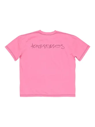 Acne Studios logo-print T-shirt - unisex - Organic Cotton - S - Pink